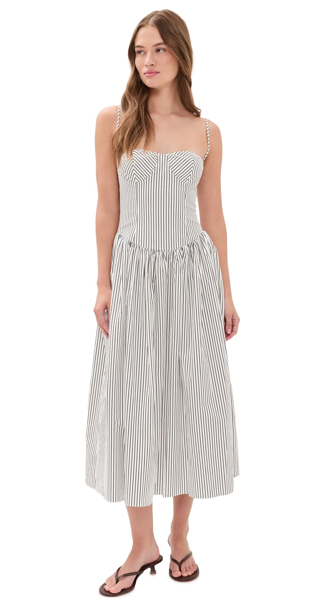 o.p.t o. p.t Ava Dress Cream Brown Stripe