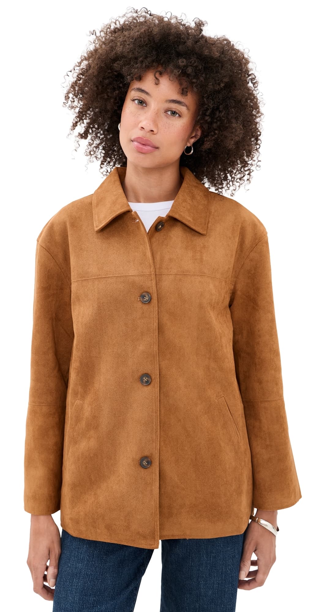 o.p.t o. p.t Vrinda Faux Suede Jacket Camel