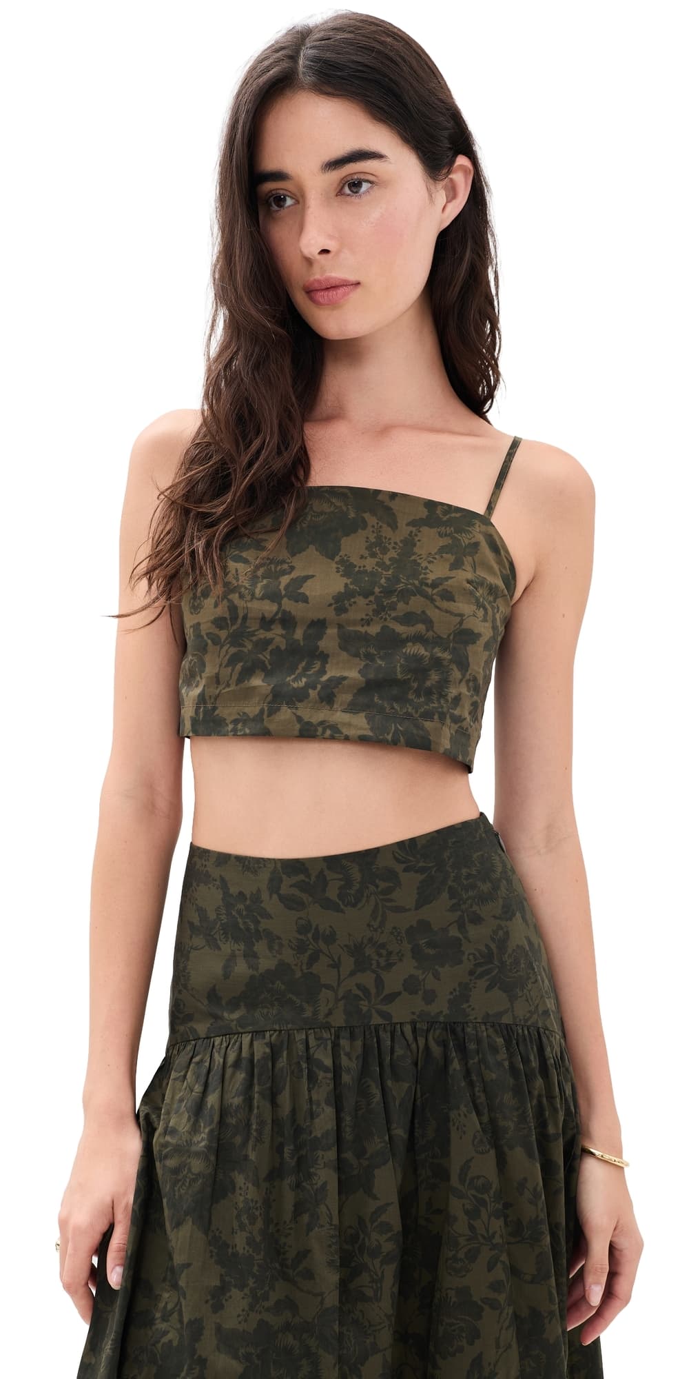 o.p.t o. p.t Cambria Tank Top Olive Floral