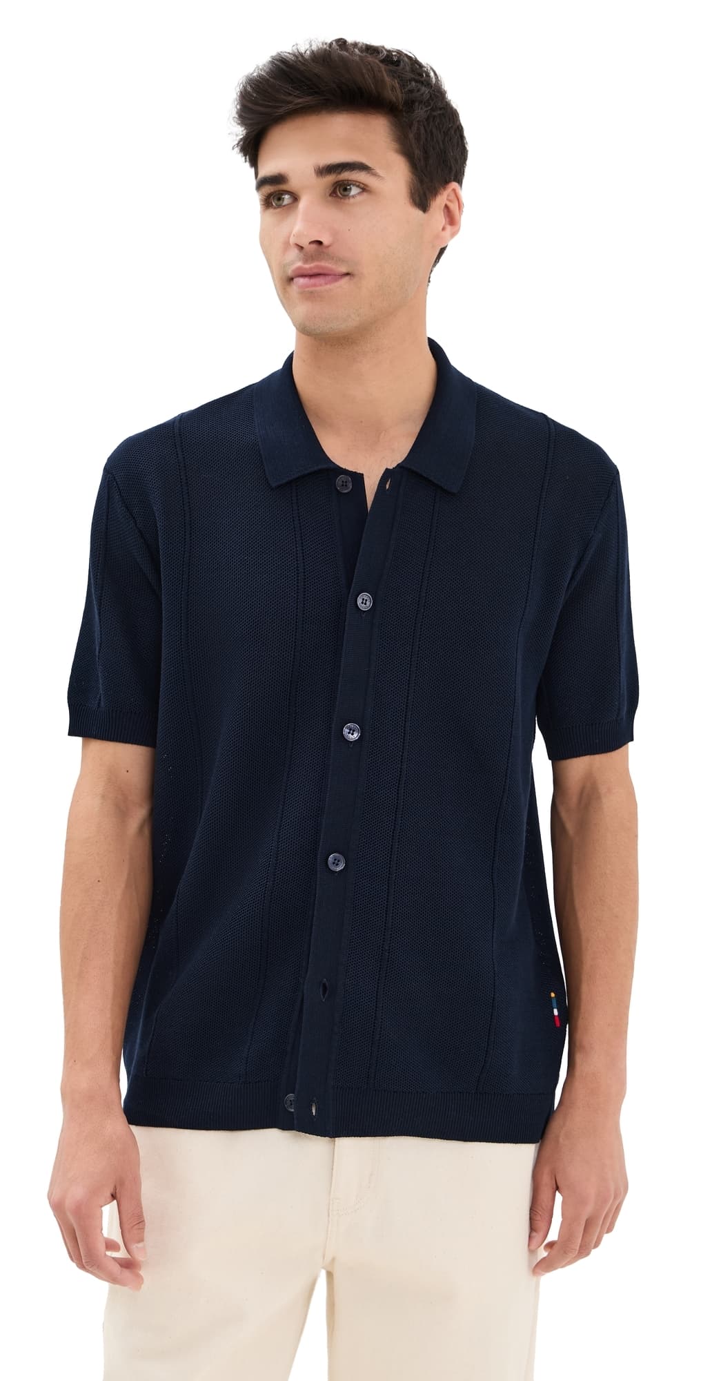 Orlebar Brown Tiernan Knit Button Polo Night Iris