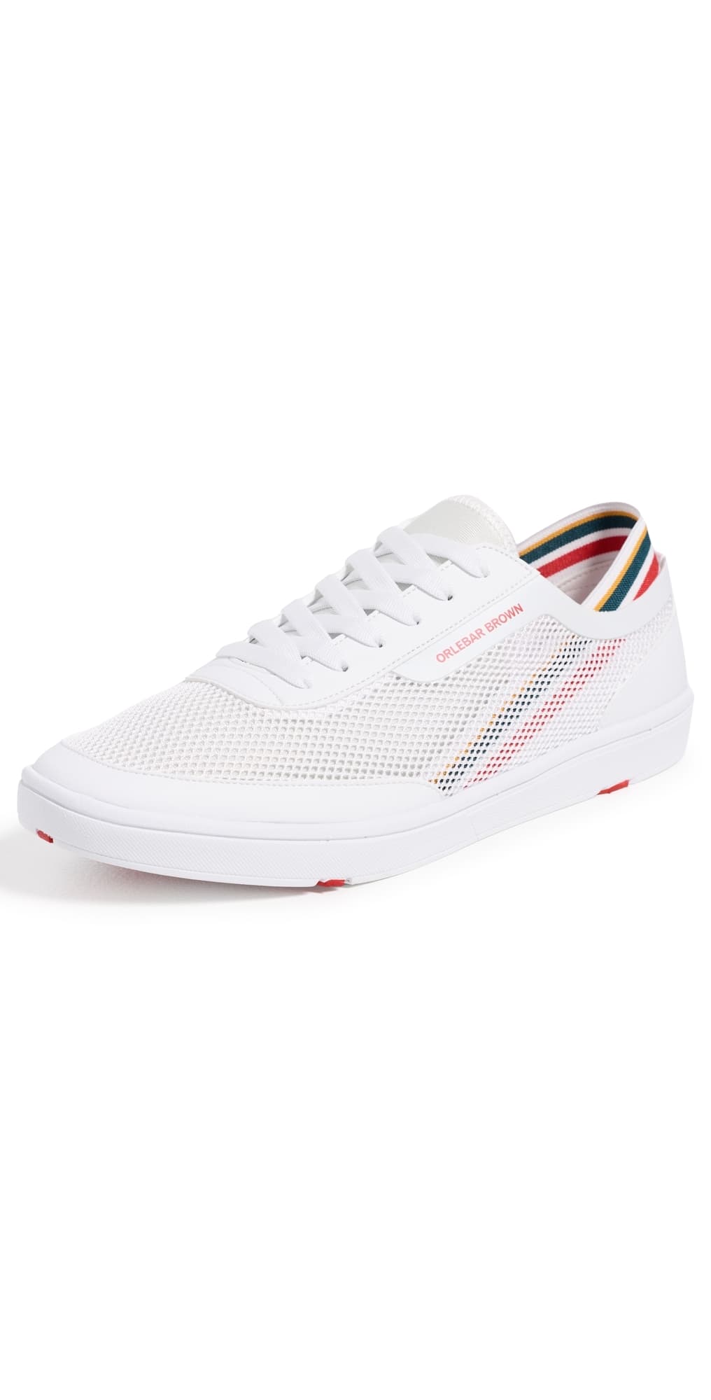 Orlebar Brown Larson OB Stripe You Can Swim In Sneakers White/Orange/Aquamarine