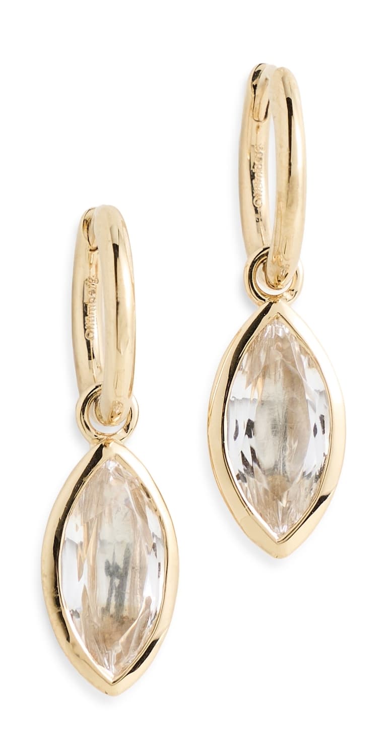 Otiumberg Marquise Quartz Drop Hoop Earrings Gold · One Size