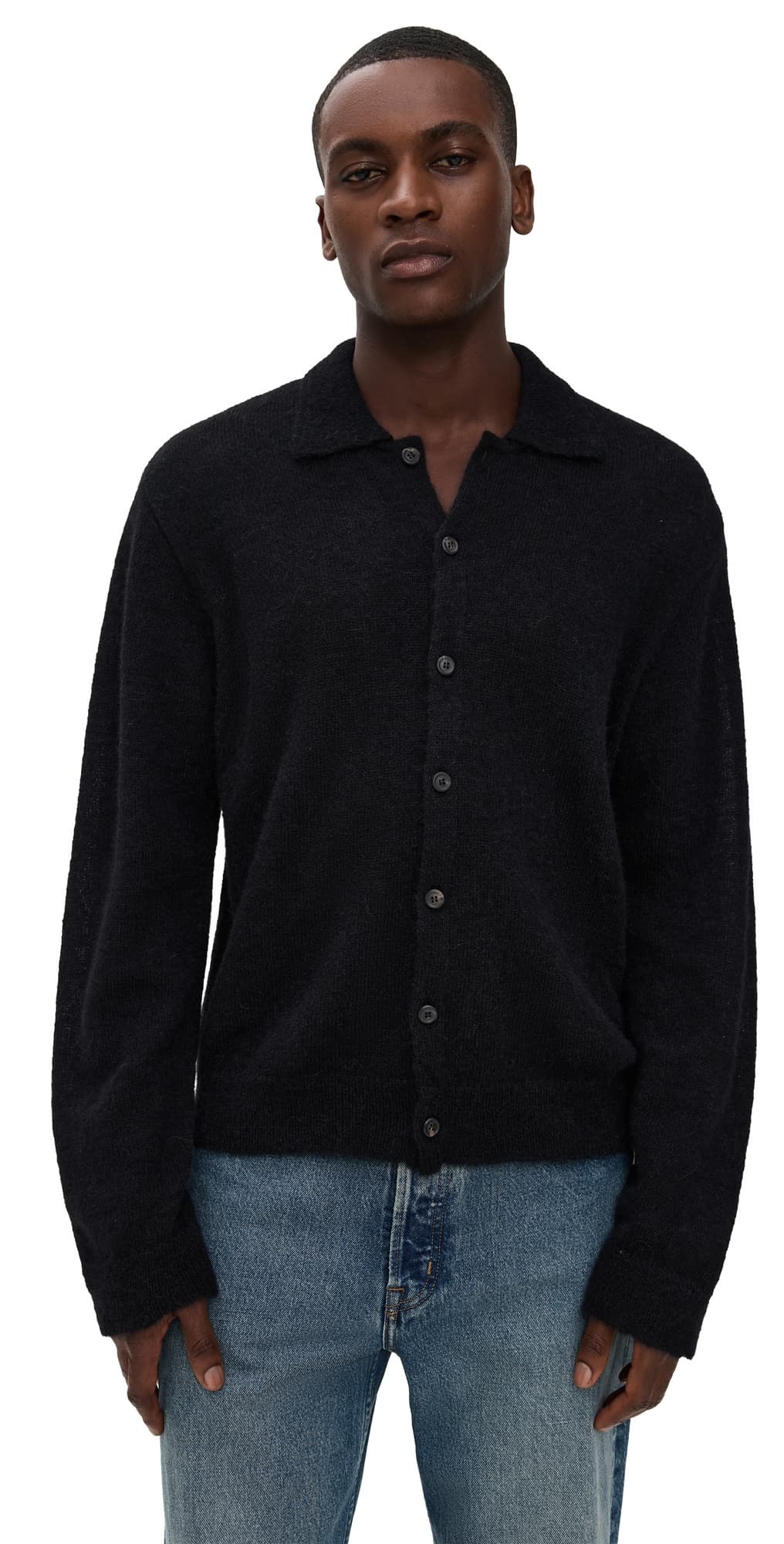 Our Legacy Evening Polo Black Fuzzy Alpaca