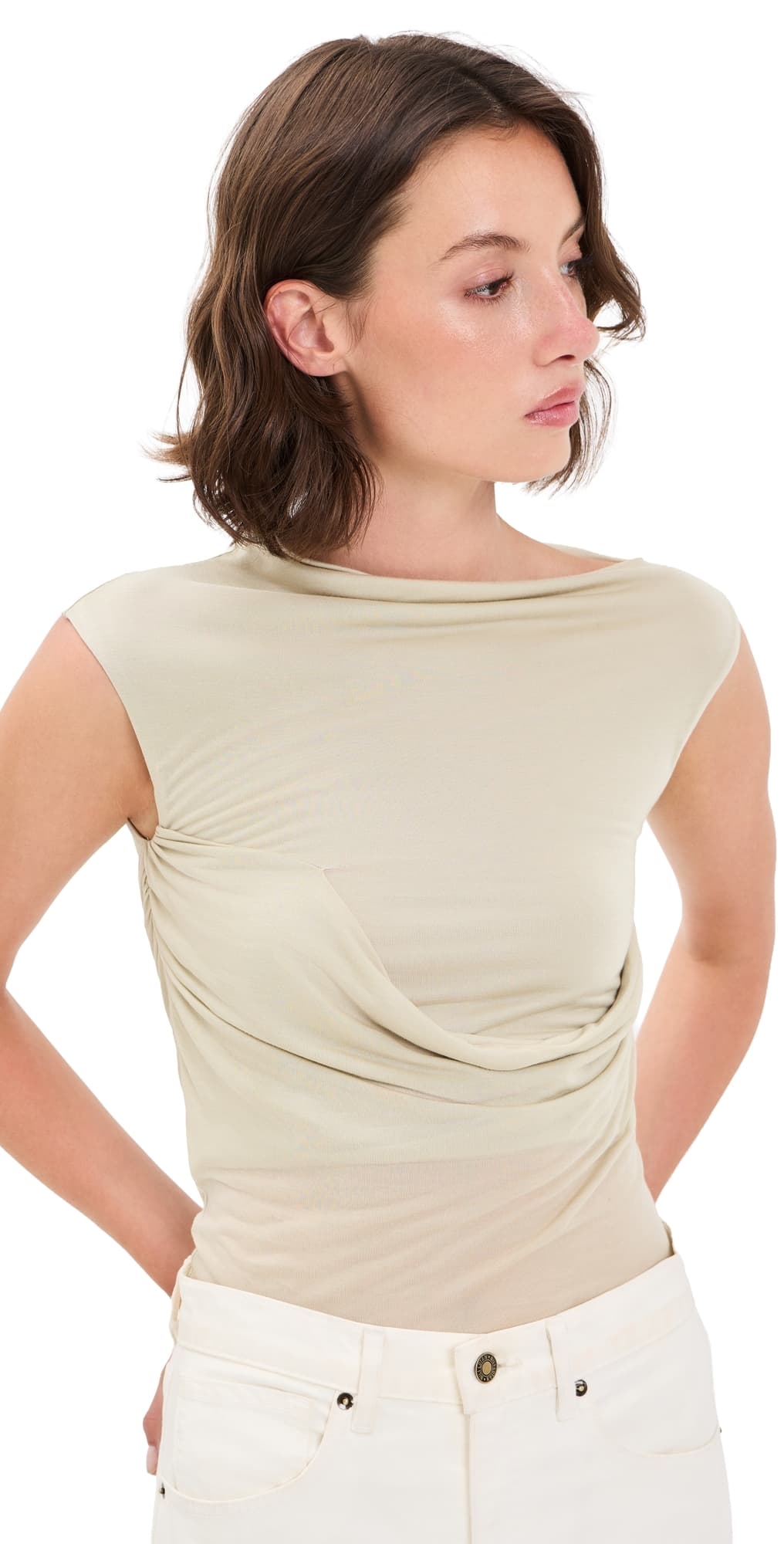 Paris Georgia Elemental Draped Top Putty