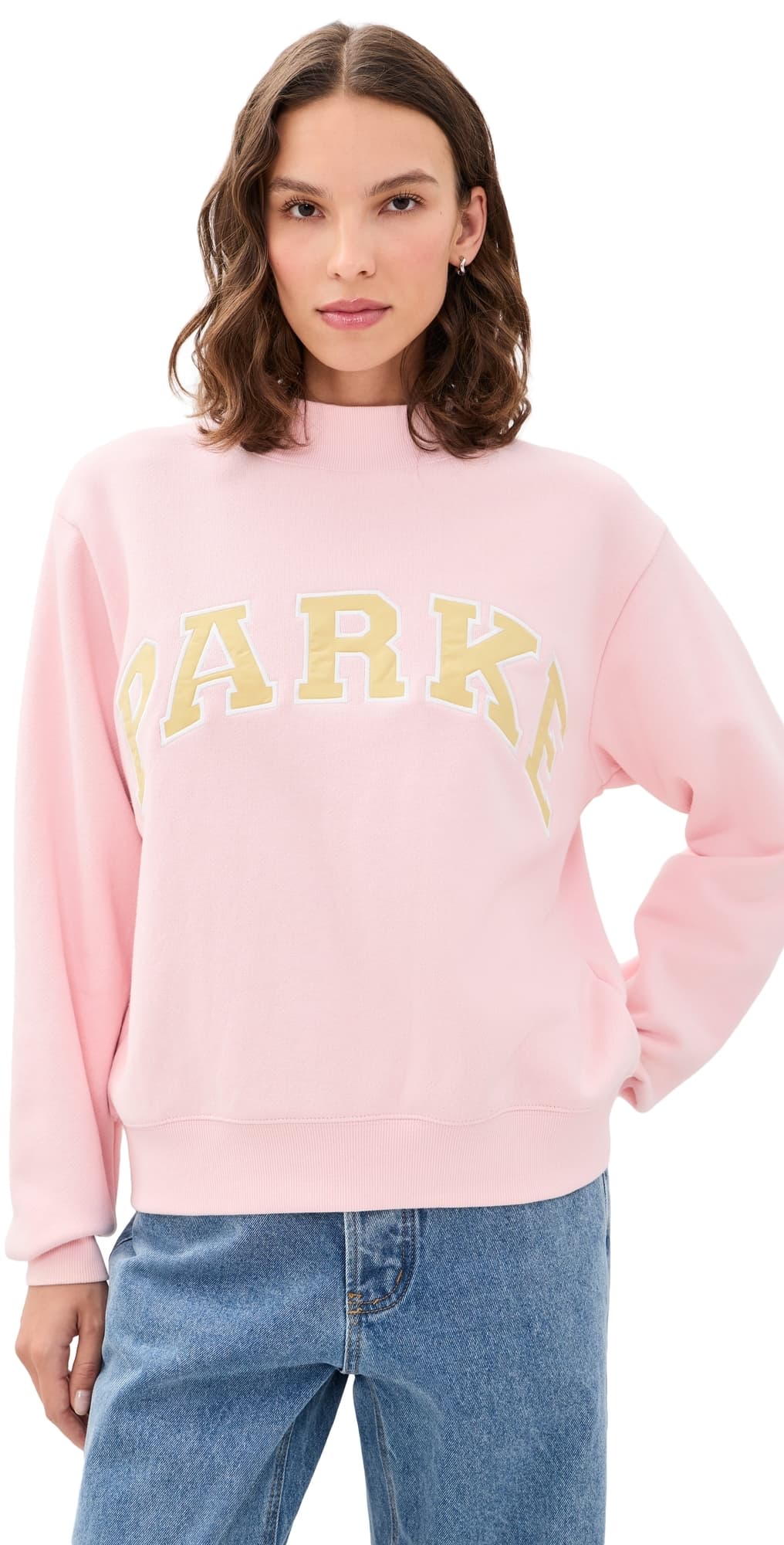 PARKE Varsity Mock Neck Sweatshirt Rose/Peel