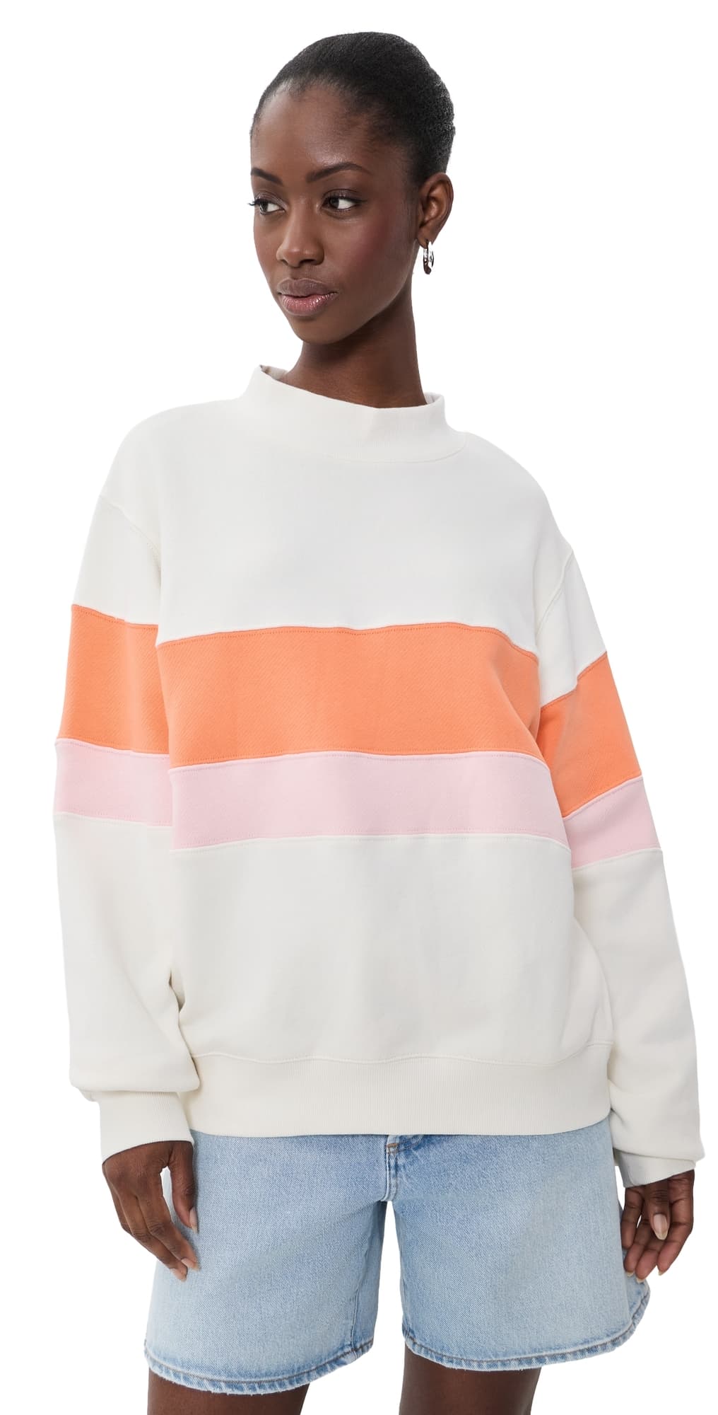 PARKE Vintage Stripe Sweatshirt Creamsicle/Rose · S/M