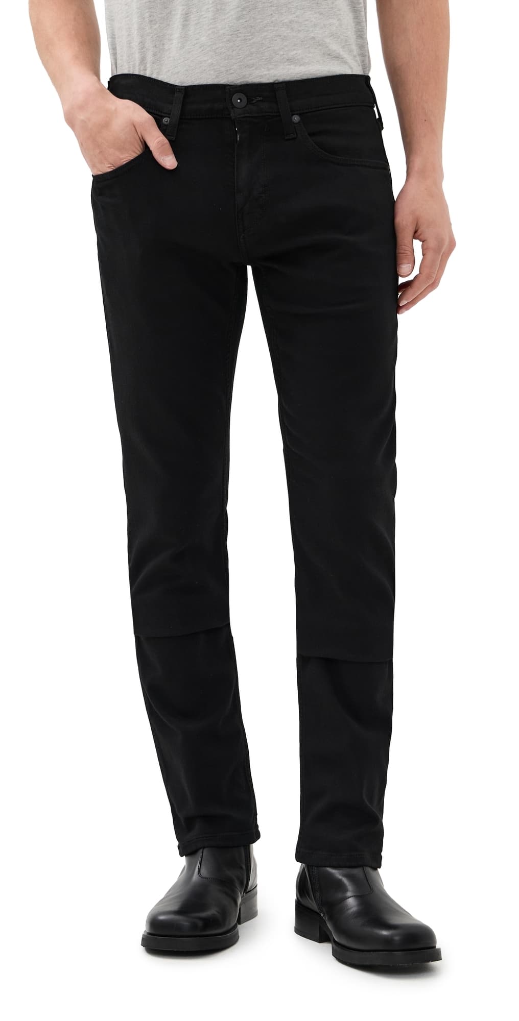 PAIGE Federal Transcend Slim Straight Jeans Black Shadow