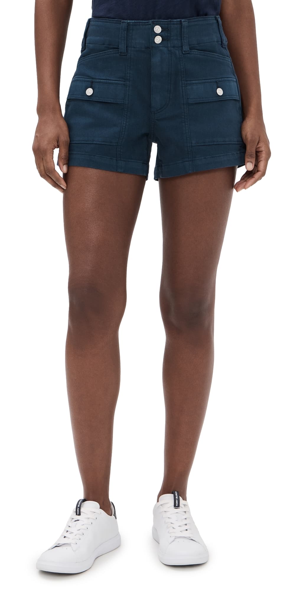 PAIGE Olivia Cargo Shorts Vintage Navy Seascape