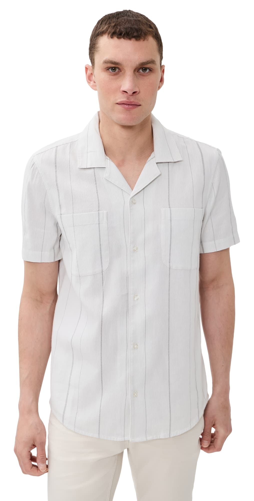 PAIGE Jacobson Shirt Blue Ivory Stripe