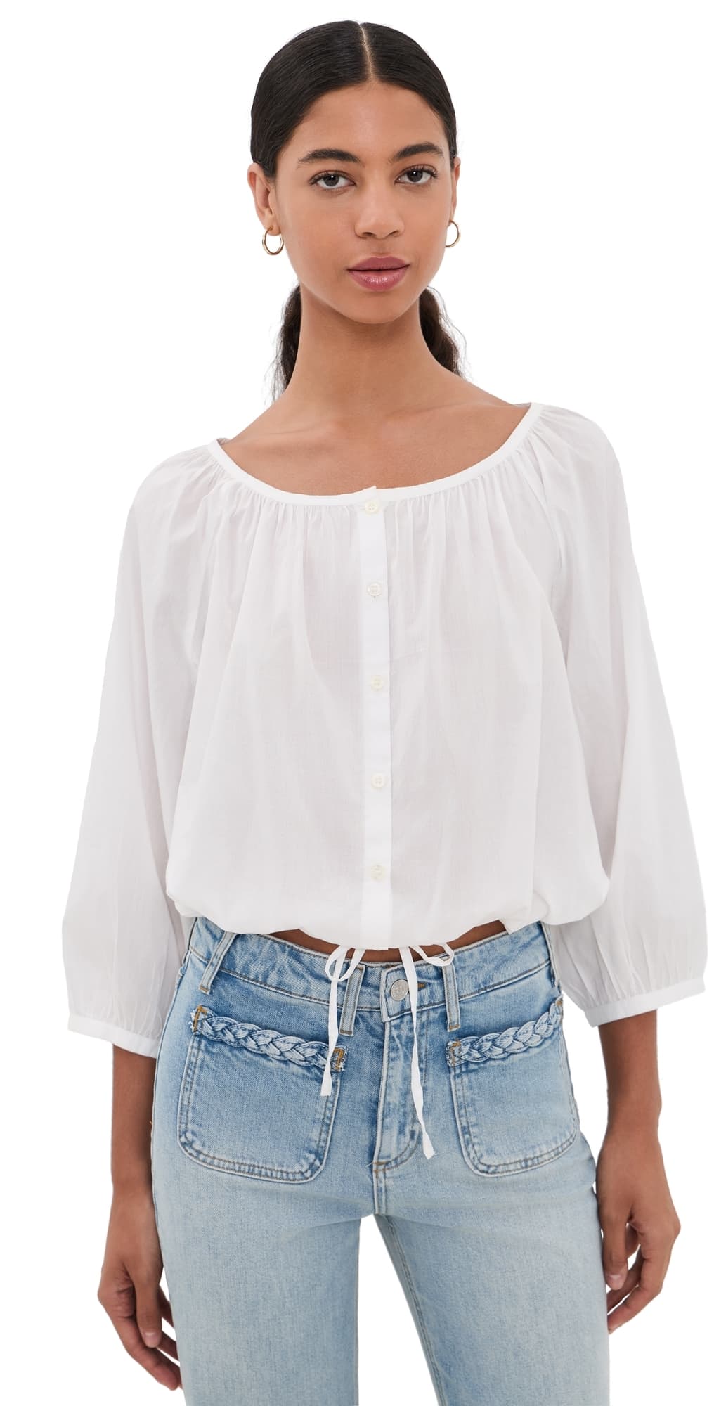PAIGE Kinzie Top White