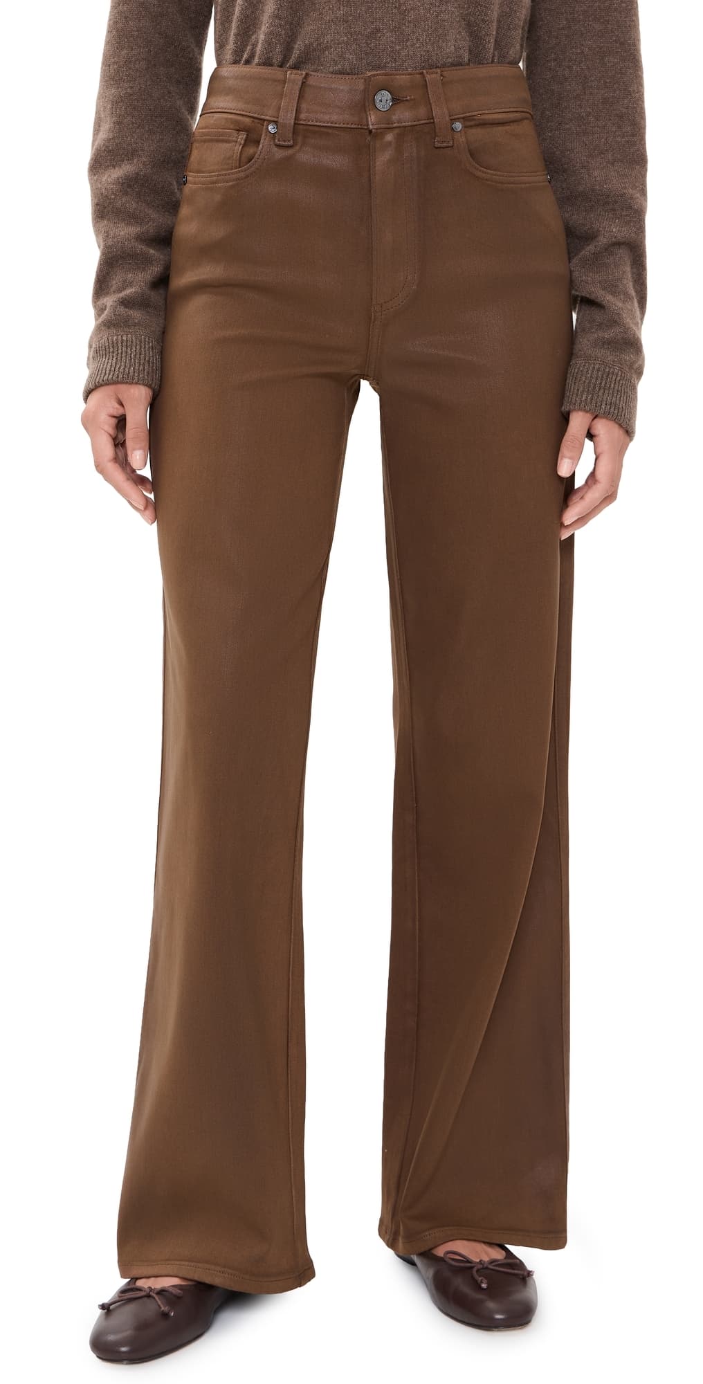 PAIGE Coated Anessa Coated Jeans Cognac Luxe Coating