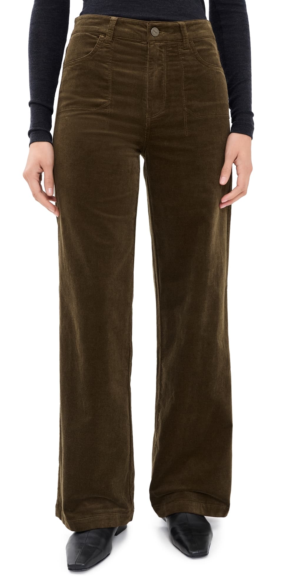 PAIGE Anessa Utility Stitch Pocket Corduroy Pants 31 Fern