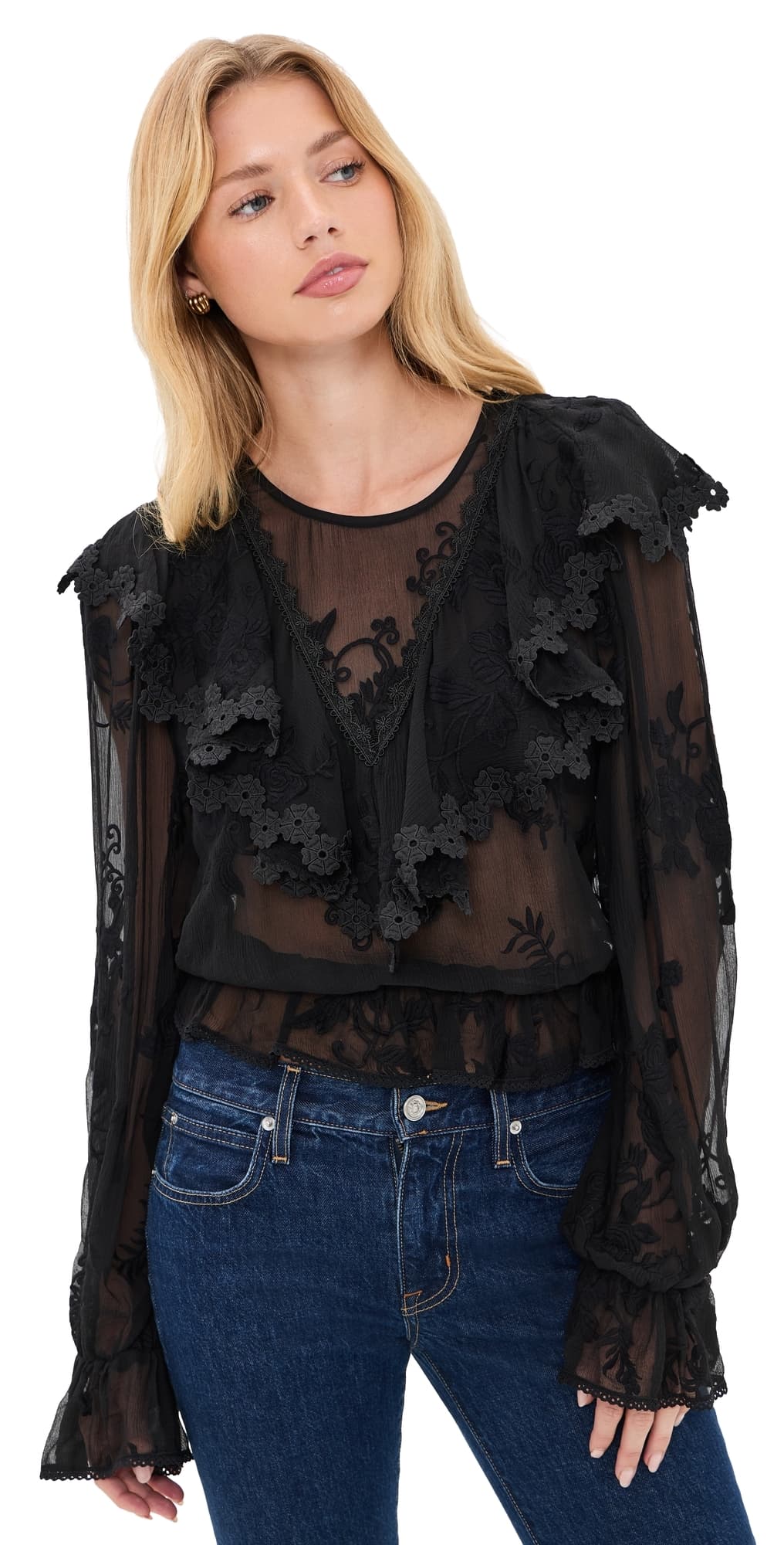 PAIGE Akari Silk Blouse Black