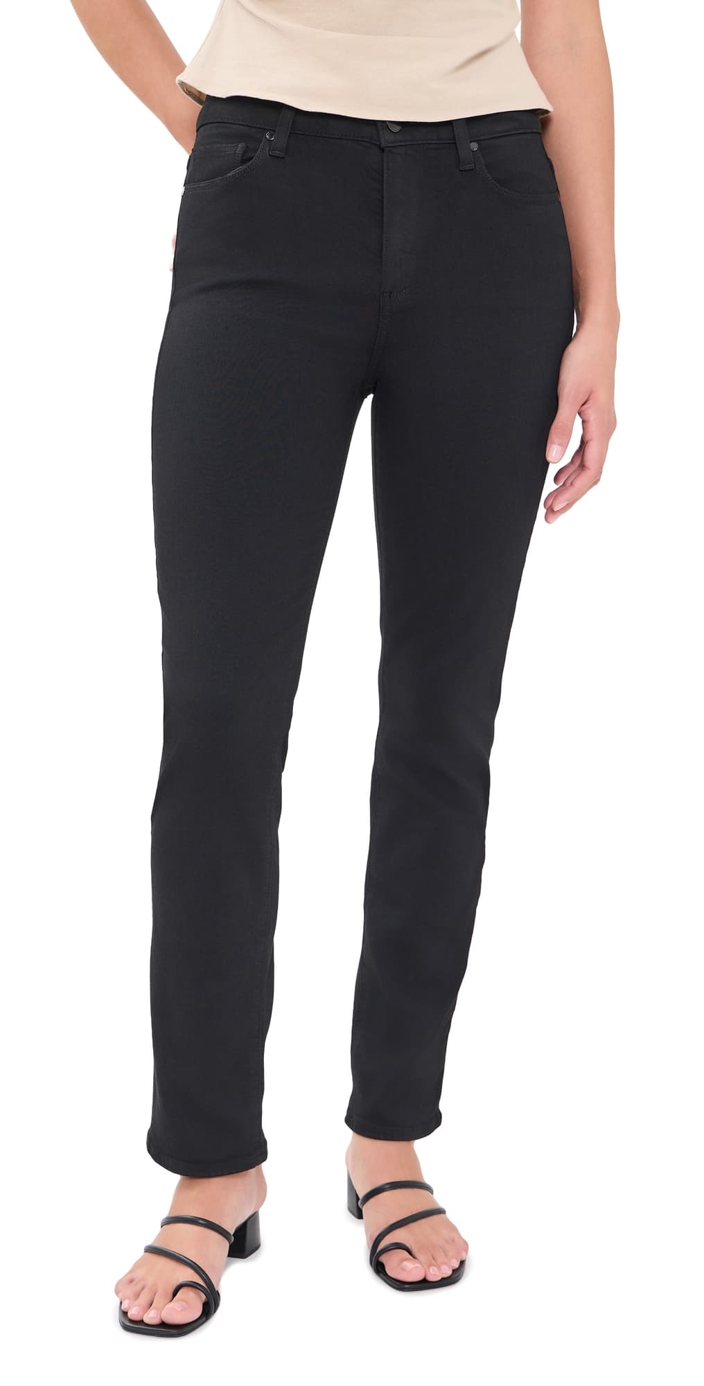 PAIGE Cindy Clean Hem Jeans Black Shadow