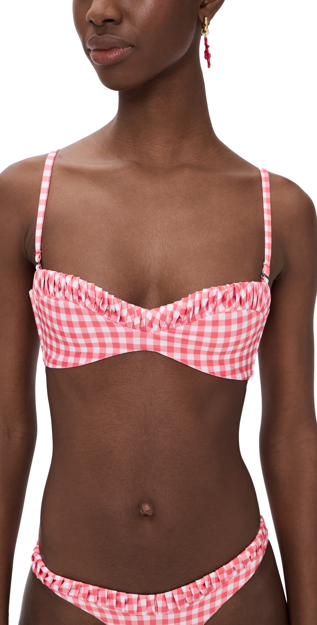 Peixoto Emmy Bikini Top Sriracha Gingham