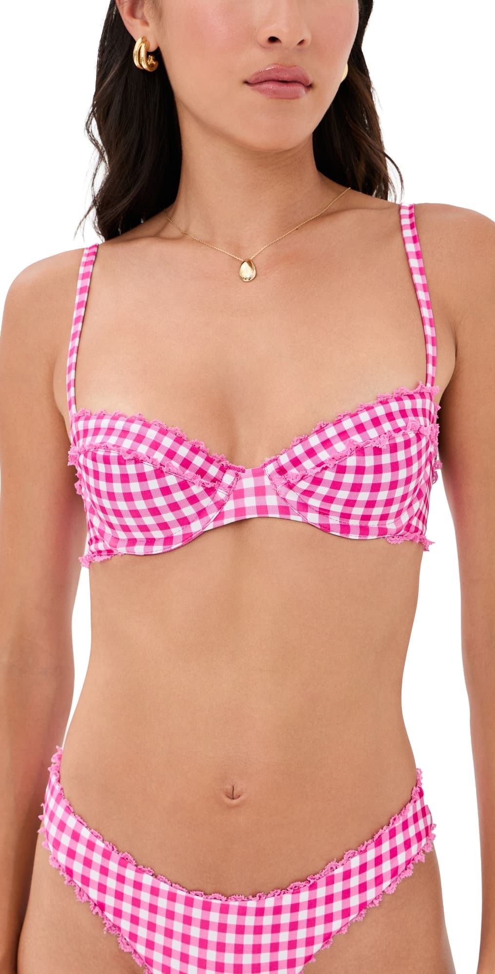 Peixoto Brooke Bikini Top Candy Gingham