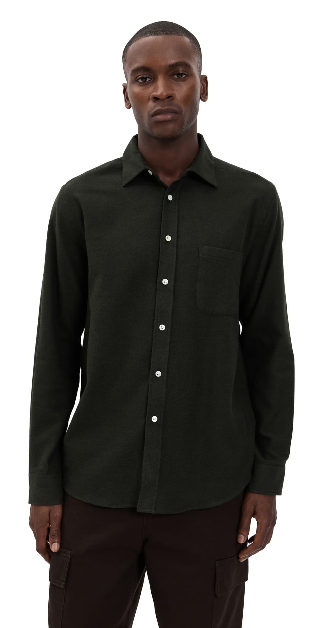 Portuguese Flannel Teca 2.0 Brushed Flannel Button Down Shirt Forest Green