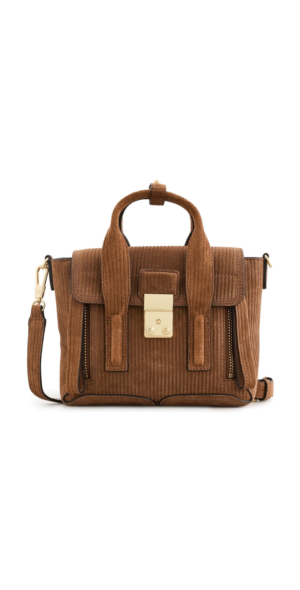 3.1 Phillip Lim Embossed Suede Pashli Mini Crossbody Bag Saddle