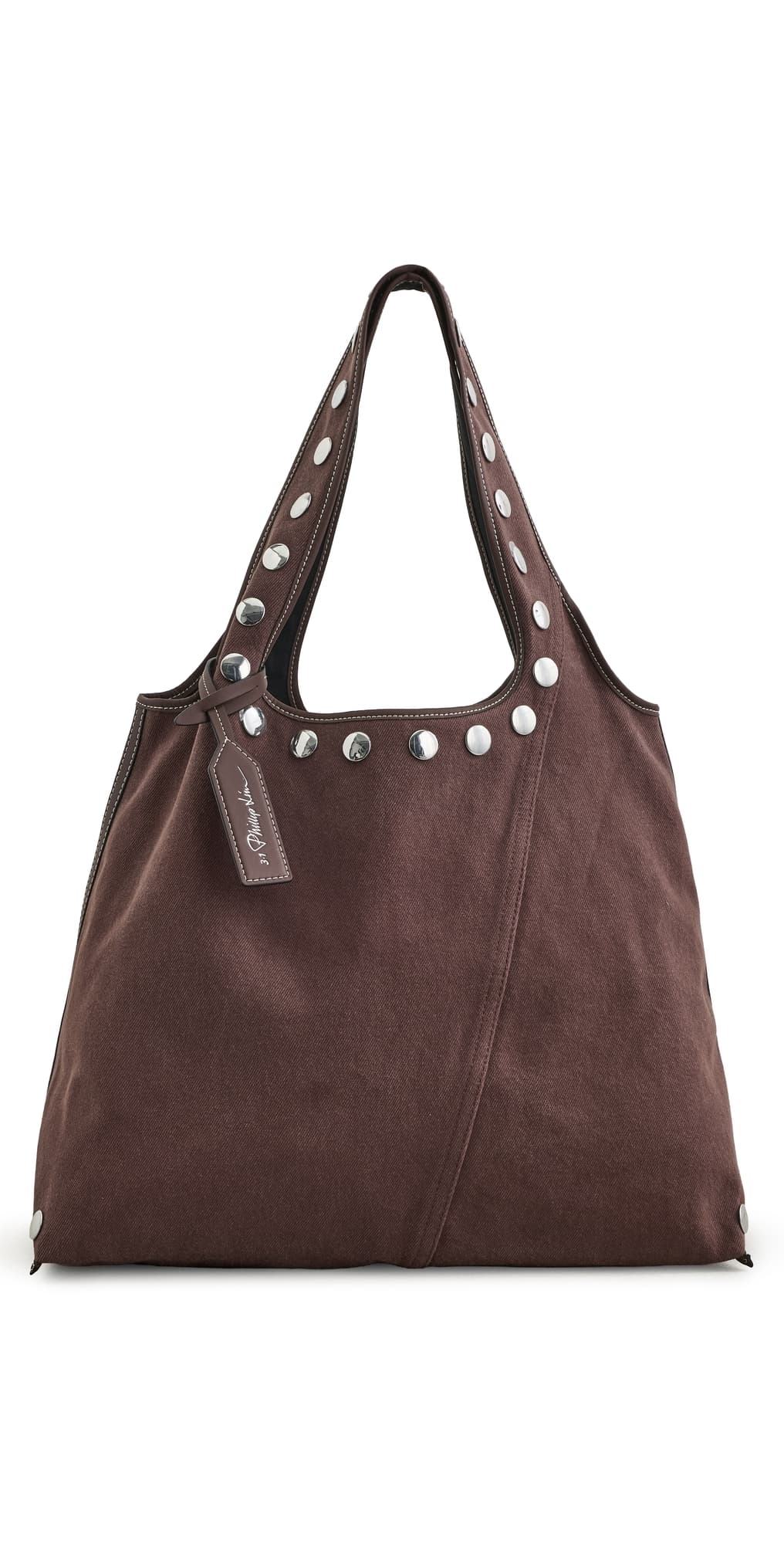 3.1 Phillip Lim Washed Denim Market Tote Rust-Brown Multi
