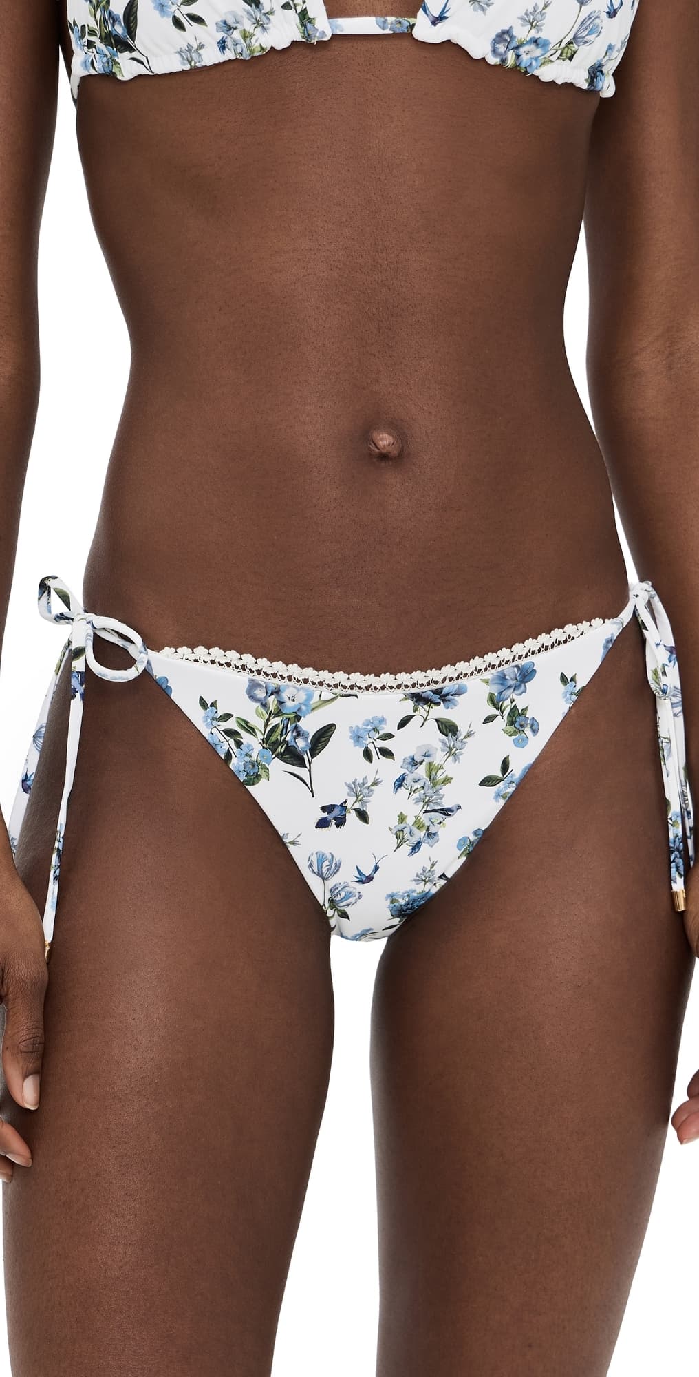 PQ Swim x ALICE + OLIVIA Reversible Tie Side Full Bikini Bottoms American Beauty