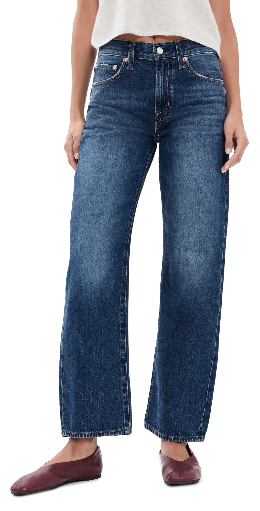 Pistola Lexi Bowed Straight Jeans Moonwave