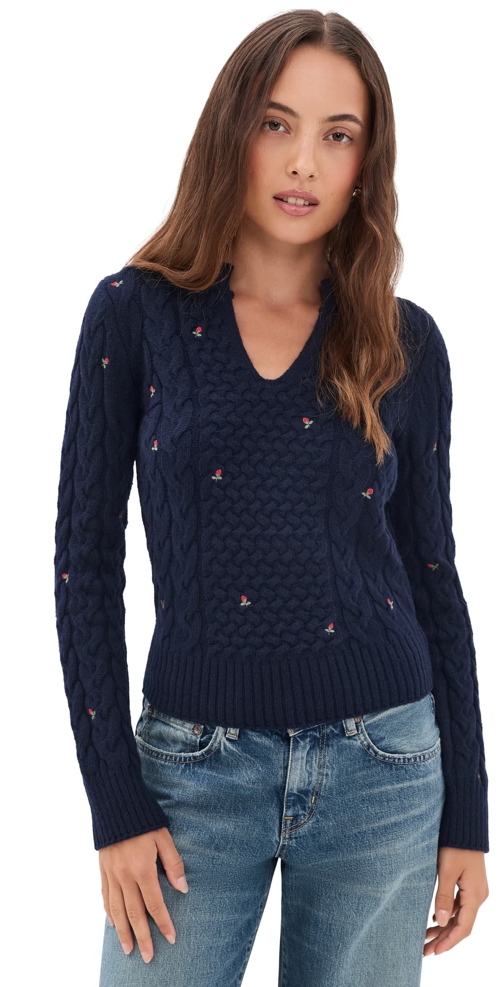 Pistola Shana Cable Embroidered Sweater Soft Night