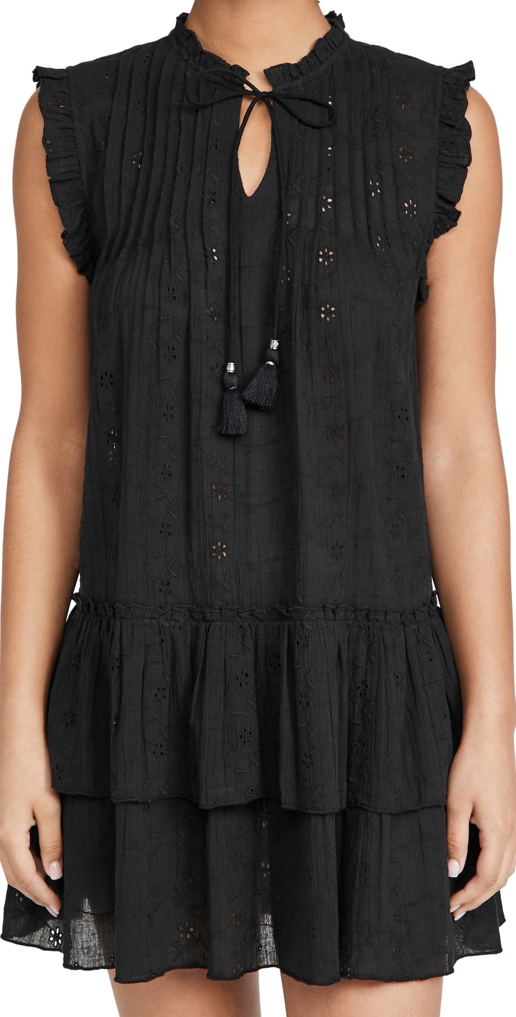 Playa Lucila Eyelet Coverup Dress Black