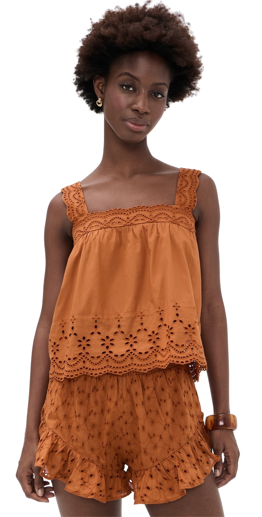 Playa Lucila Eyelet Tank Tobacco