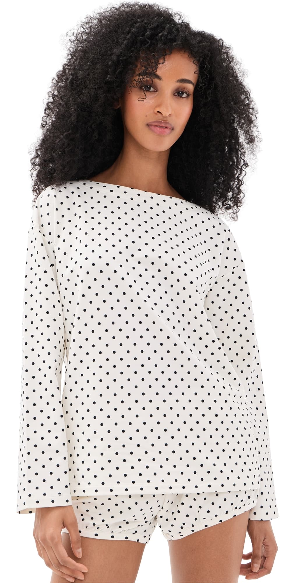 POSSE Tommy Top Ivory Black Polka Dot