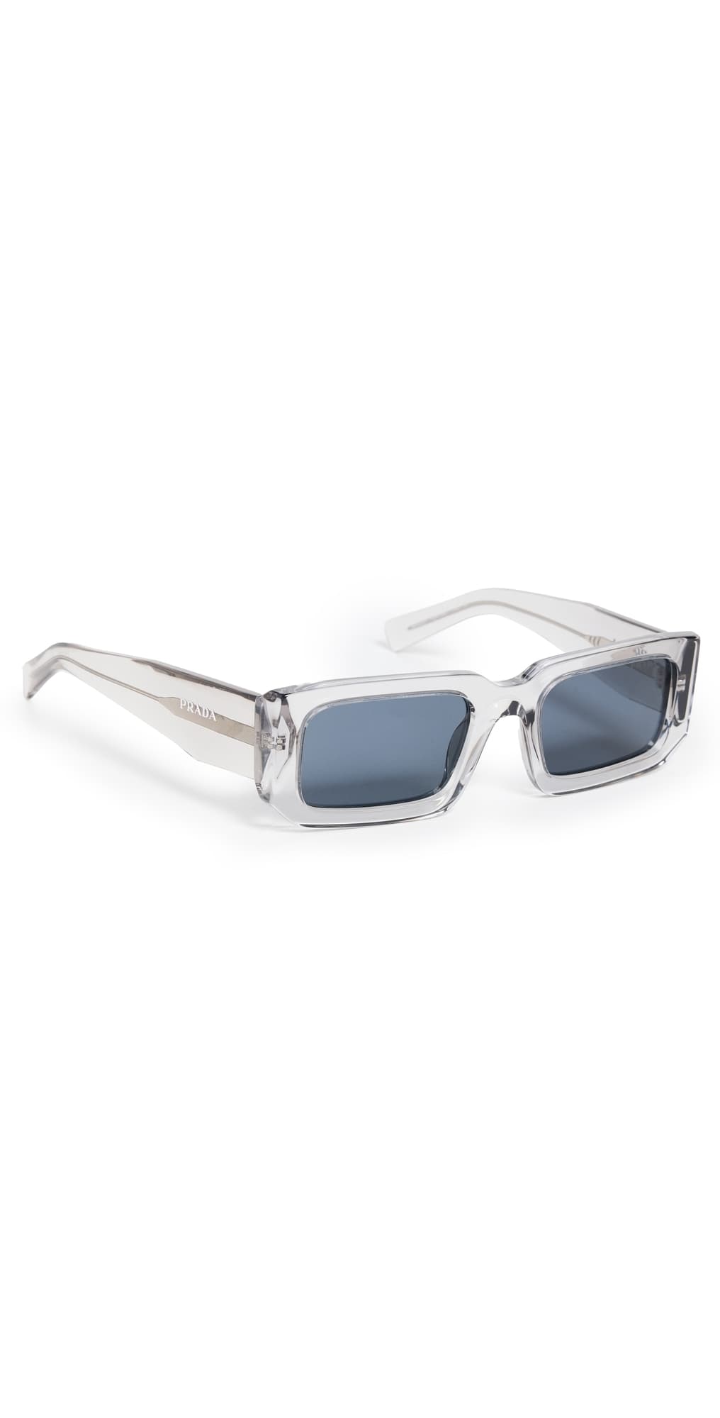 Prada Rectangular Sunglasses Transparent Grey · One Size