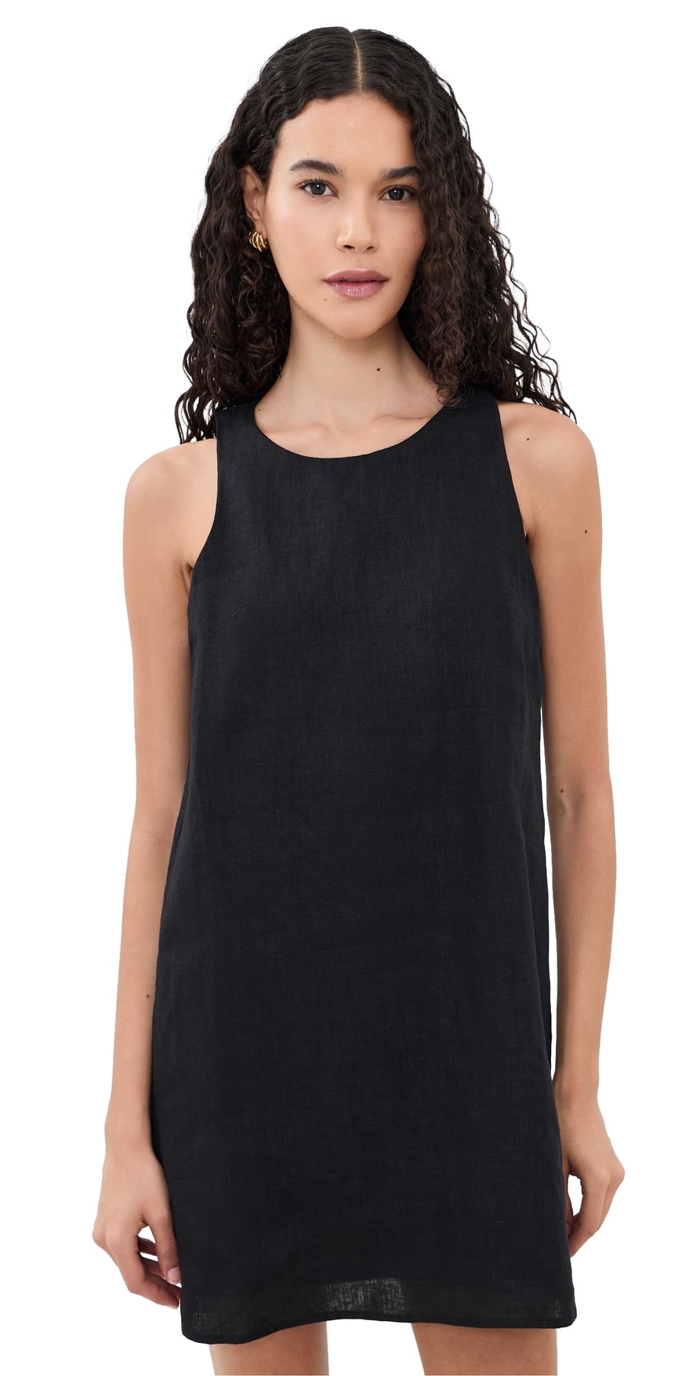 perfectwhitetee Linen Dress True Black