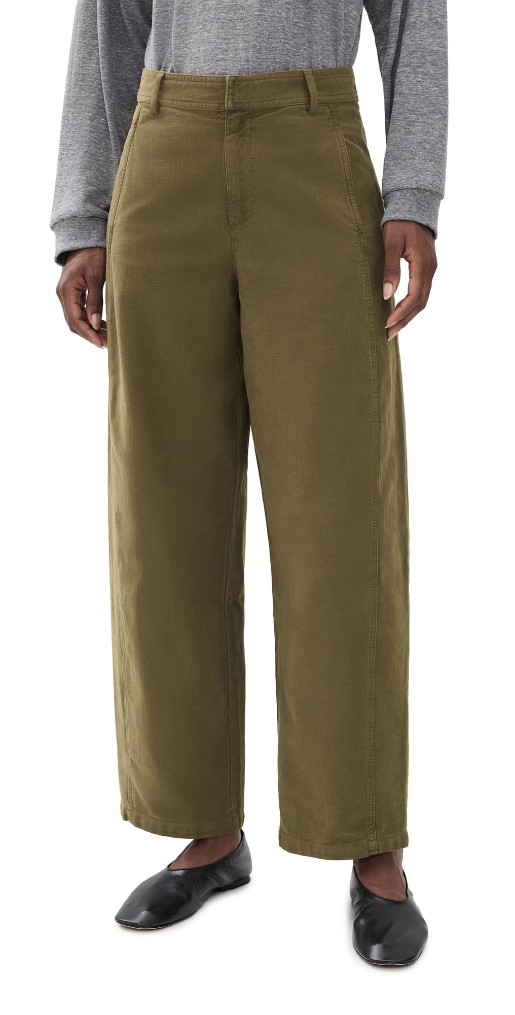 perfectwhitetee Akira Barrel Utility Pants Dark Olive
