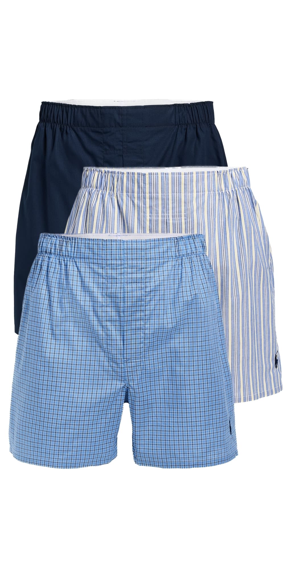 Polo Ralph Lauren Underwear Classic Fit Woven Boxer 3 Pack RiminiStripe/MullerPlaid/Navy