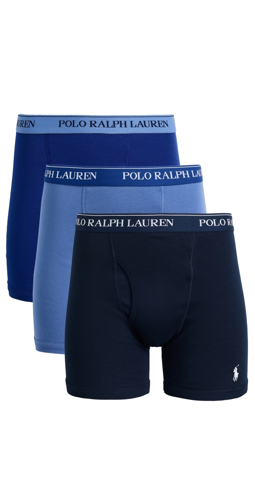 Polo Ralph Lauren Underwear Classic Fit Cotton Boxer Briefs 3 Pack ResortBlue/RugbyRoyal/Navy