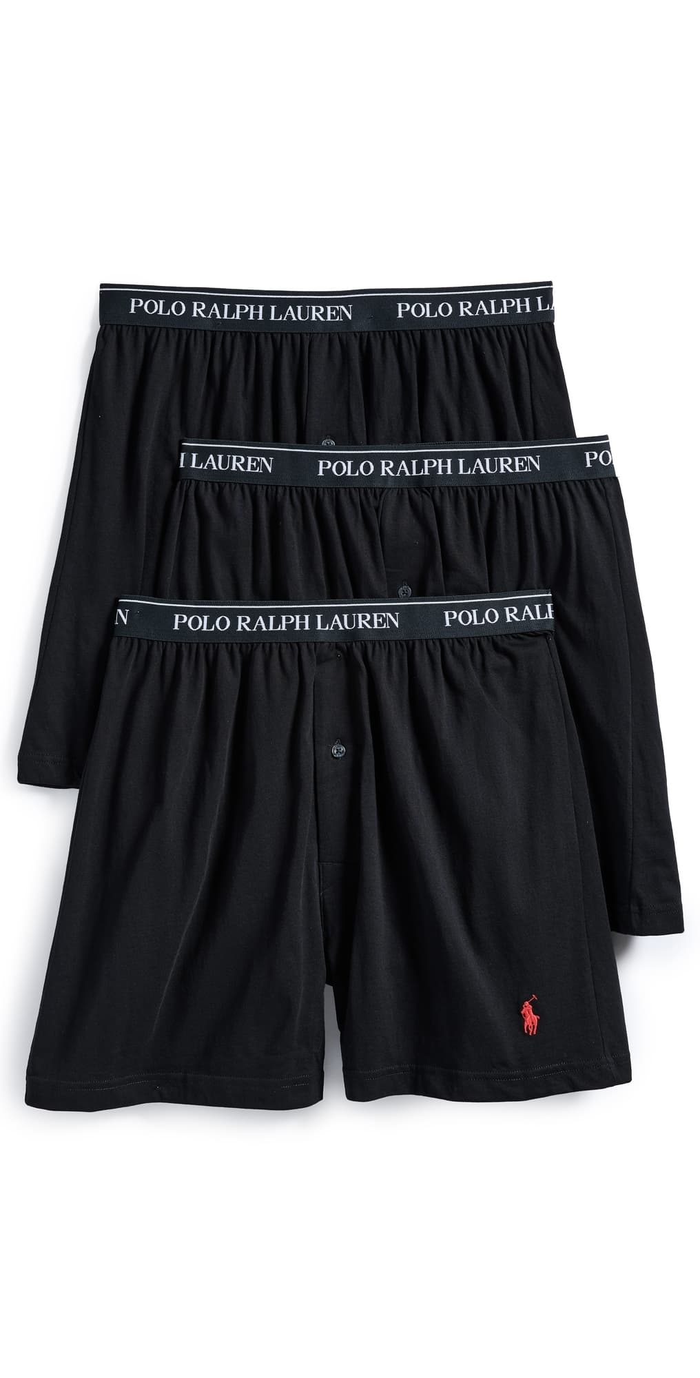 Polo Ralph Lauren Underwear Classic Fit Knit Boxers 3 Pack Polo Black