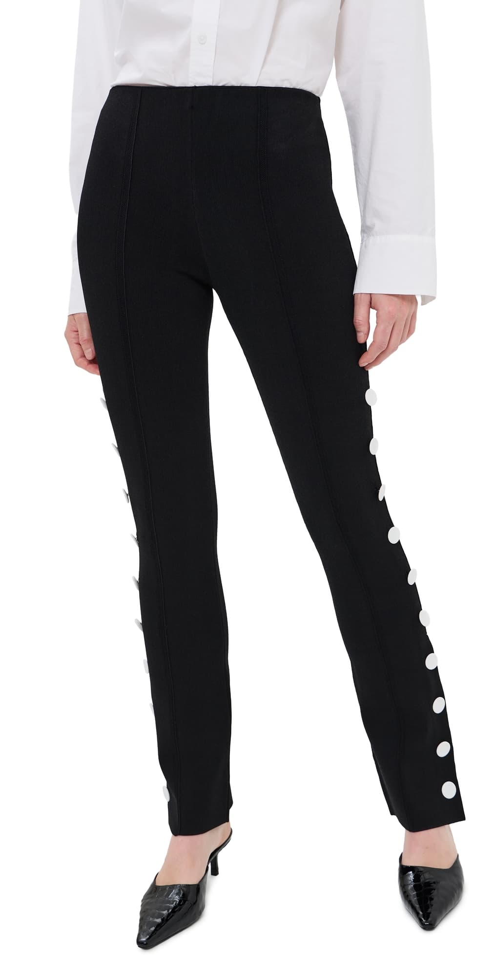 Proenza Schouler Martina Pants in Compact Stretch Viscose Black