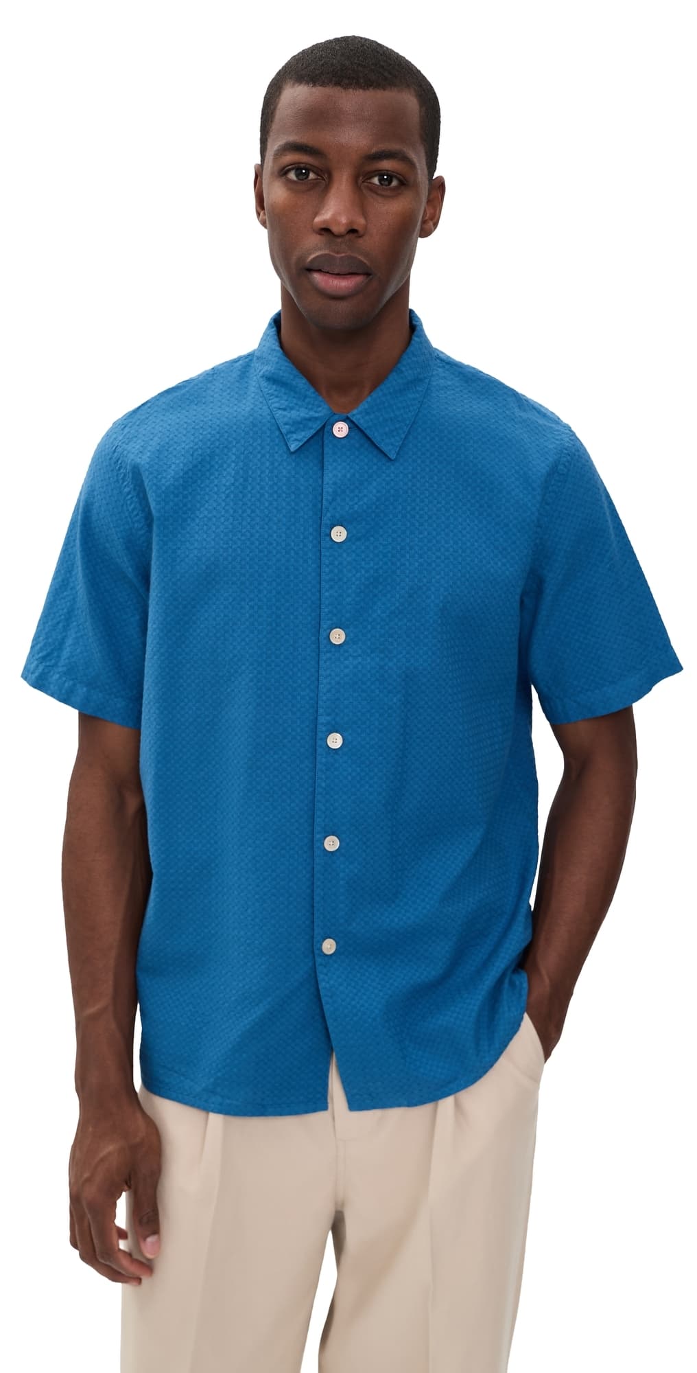 PS Paul Smith Mens Casual Fit Shirt Cobalt Blue