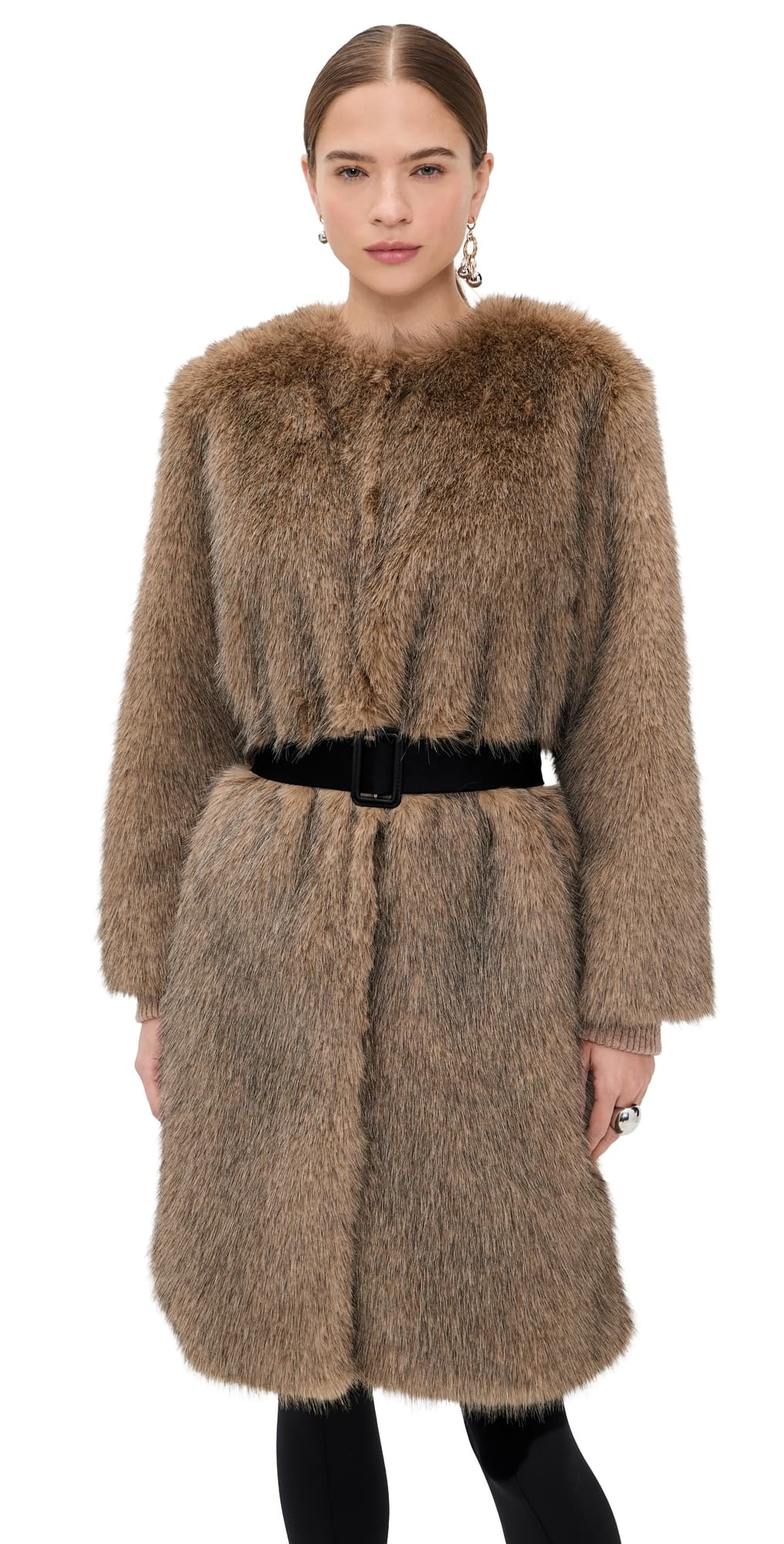 Proenza Schouler White Label Khai Coat In Faux Fur Natural