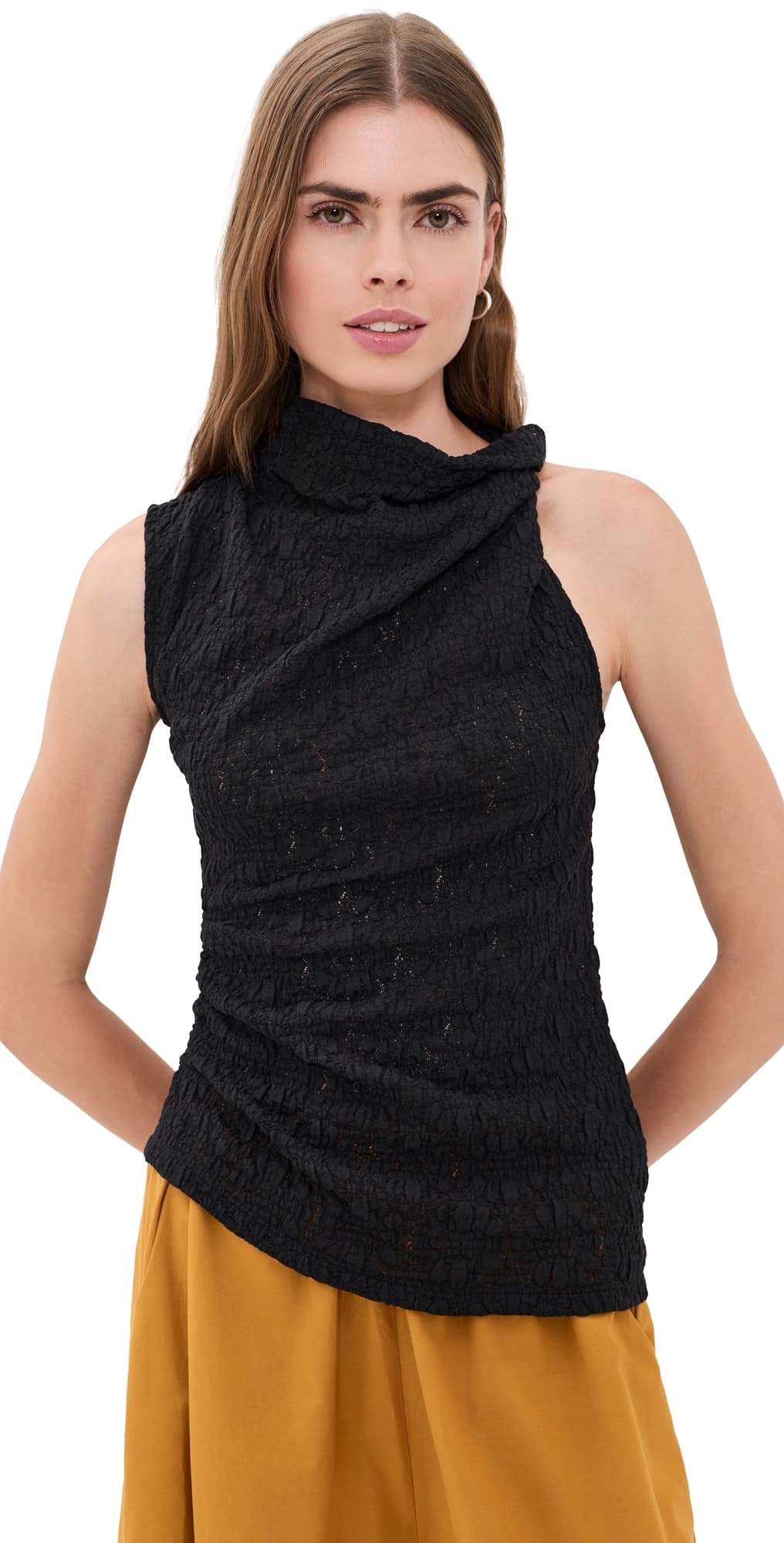 Proenza Schouler White Label Circe Top In Stretch Lace Black