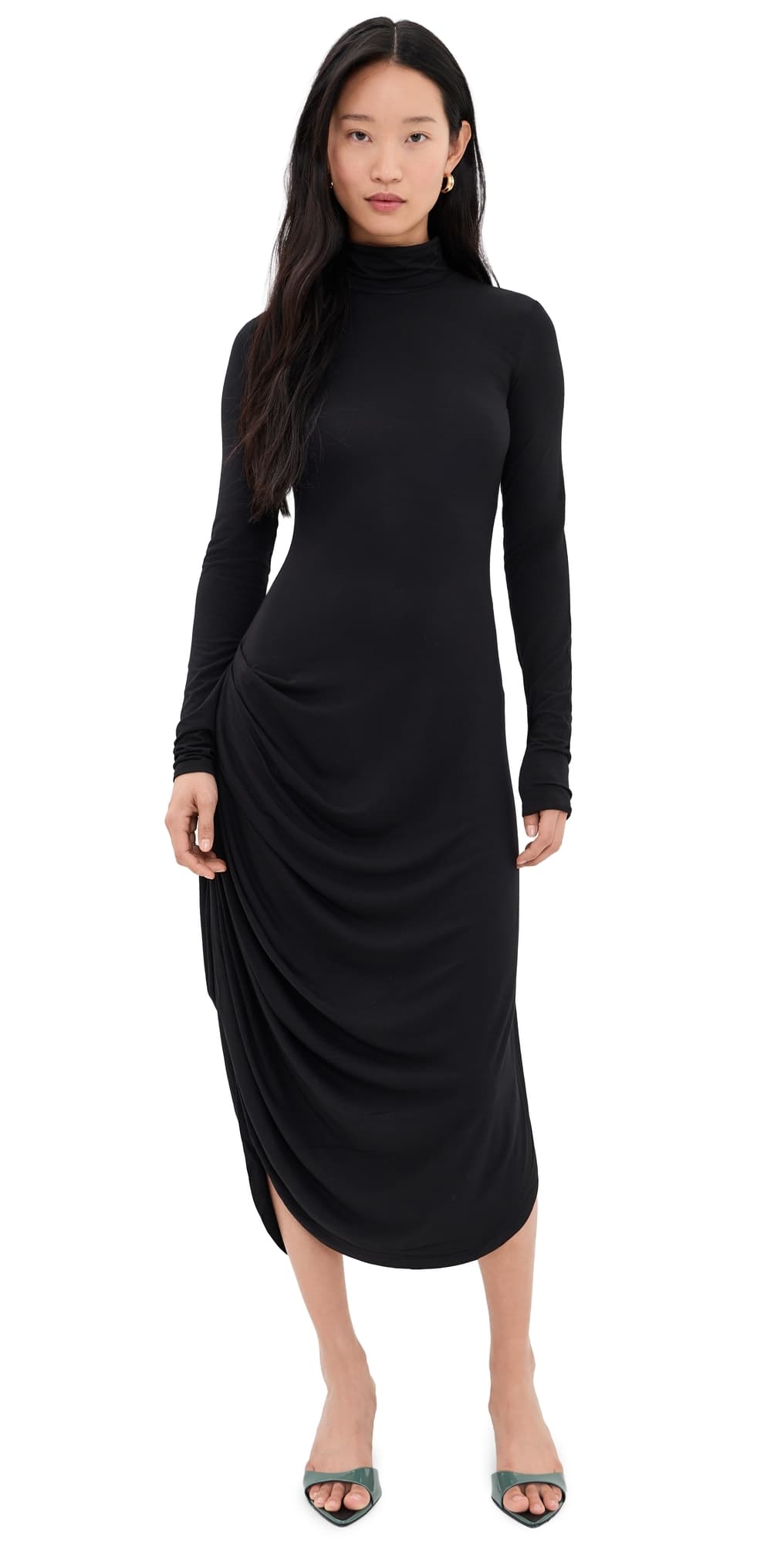 Proenza Schouler White Label Imogen Dress In Soft Jersey Black
