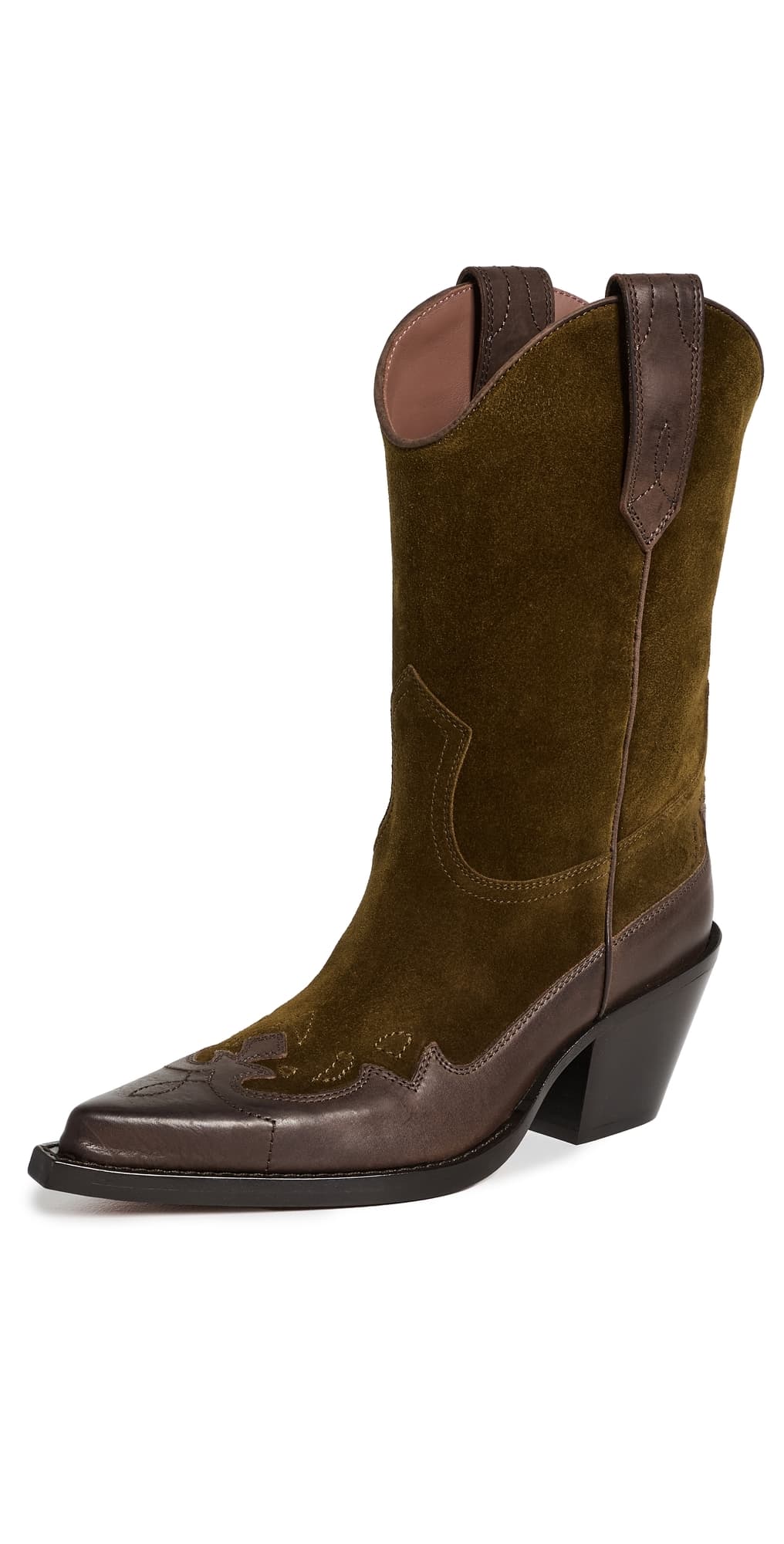 Paris Texas Dakota Mid-Calf Embroidered Boots Tundra/Ebano