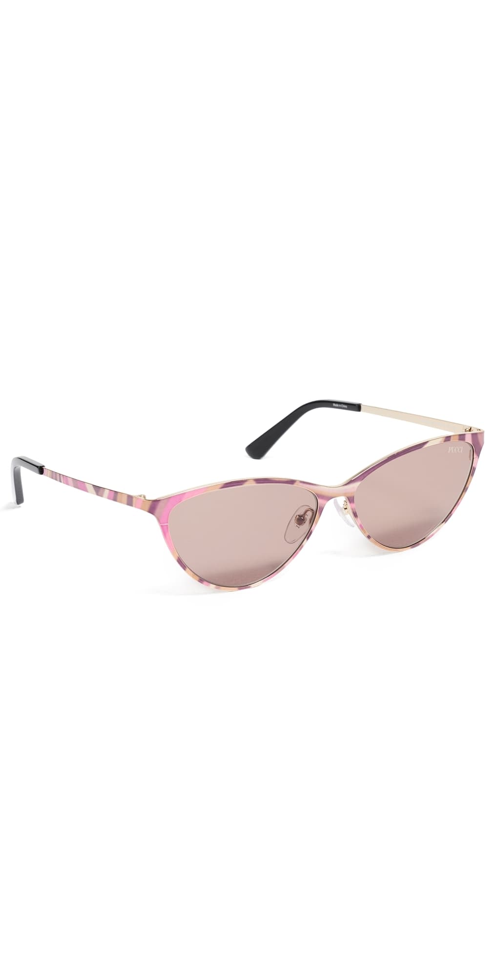 Pucci Cat Eye Sunglasses Shiny Iride Violet/Pale Gold