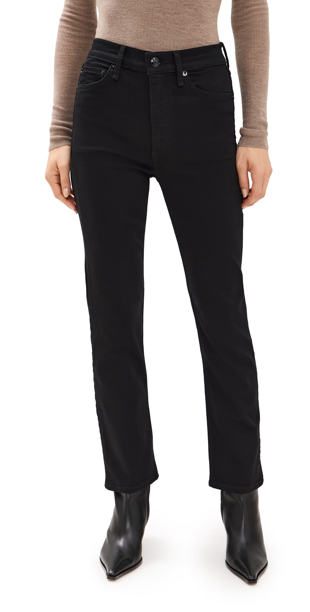 rag & bone Flexi Wren Mid Rise Ankle Slim Jeans Black