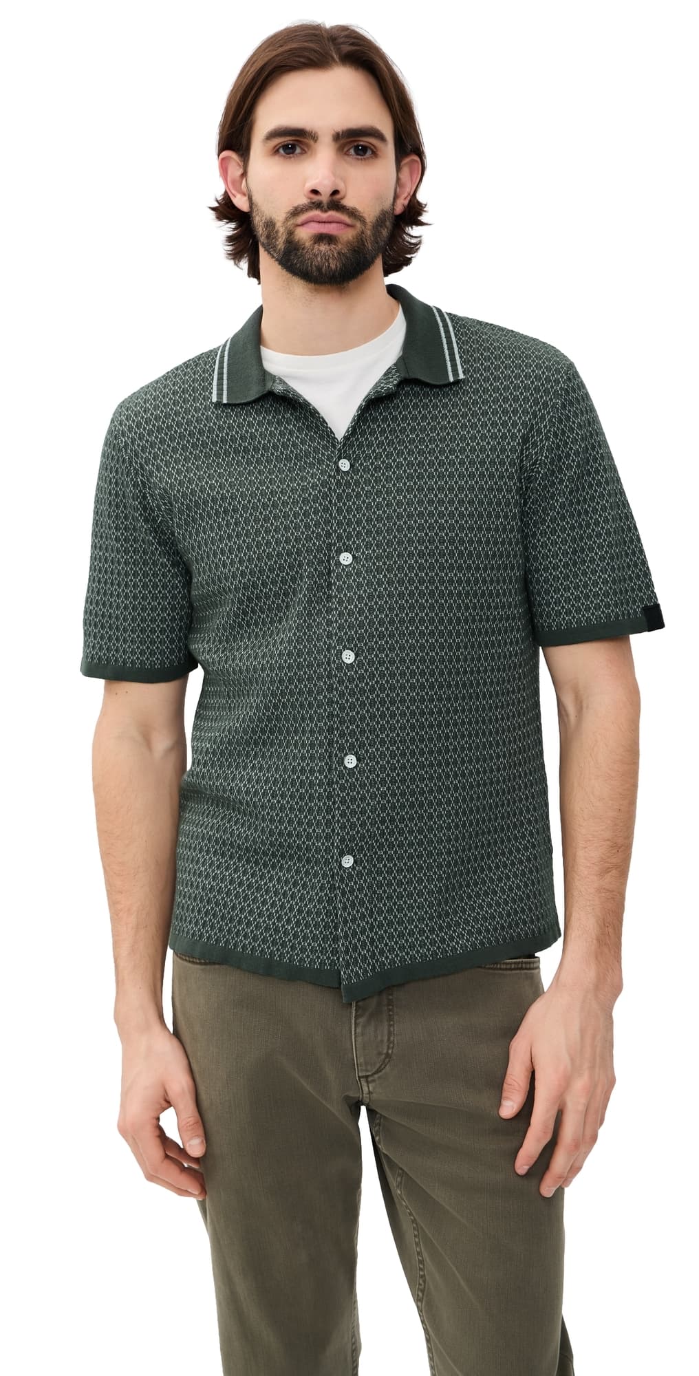 rag & bone Harvey Cross Stitch Camp Shirt Chgr