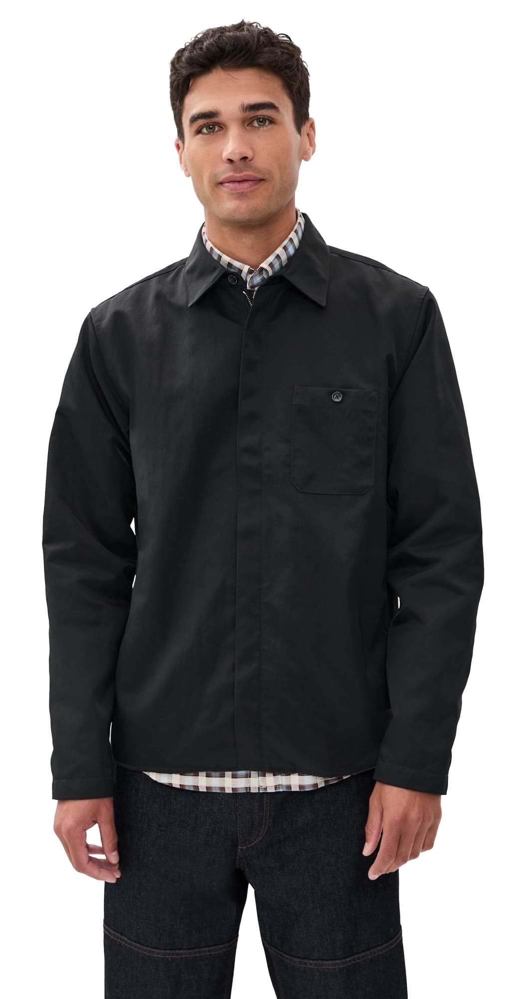 rag & bone Karl Nylon Zip Shirt Jacket Black
