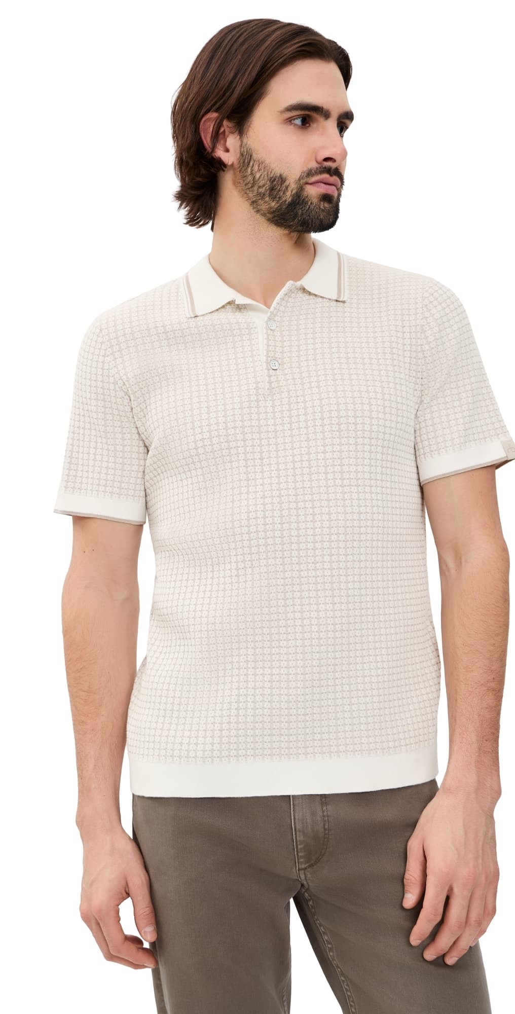 rag & bone Harvey Rib Polo Chalk