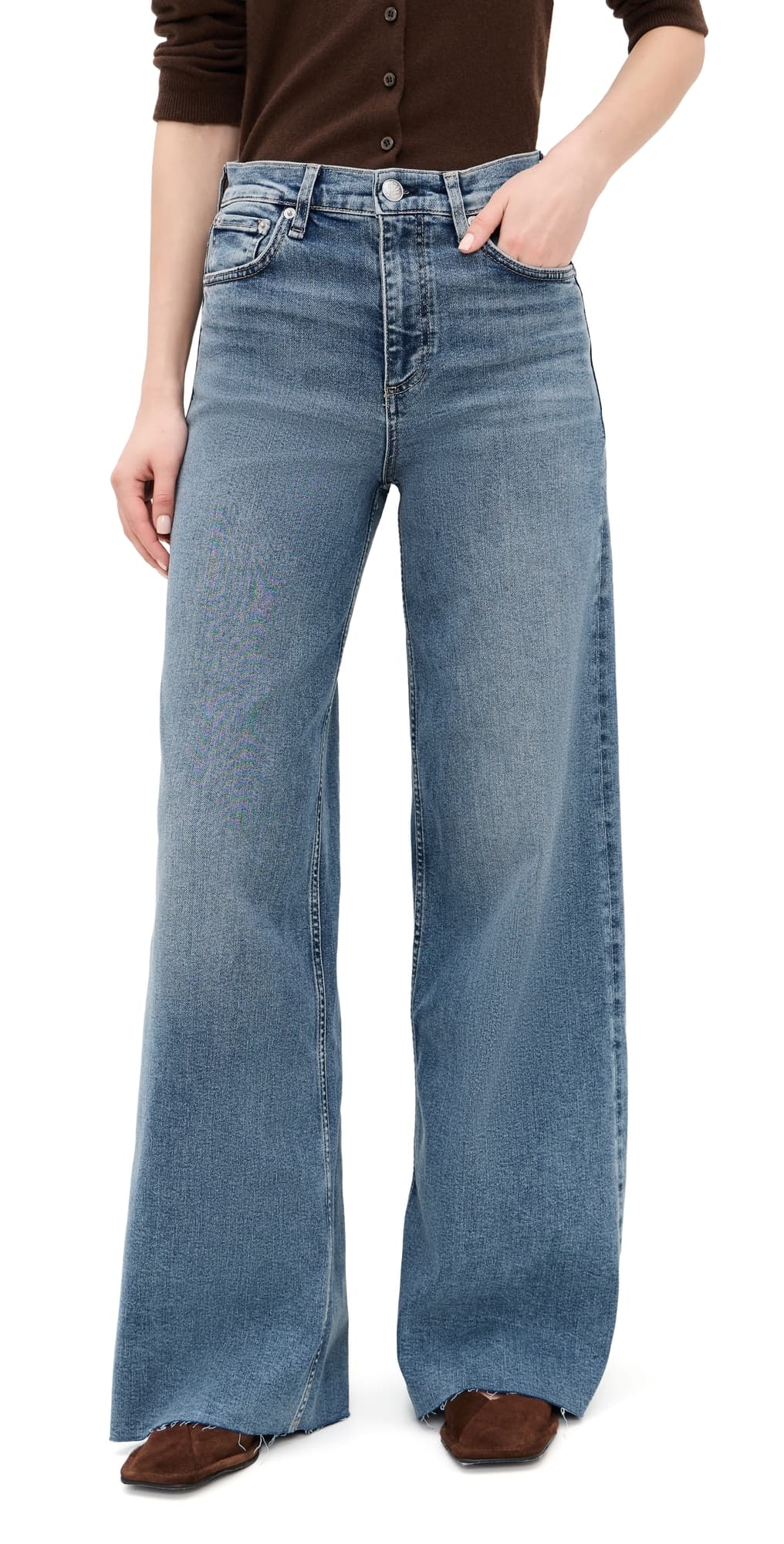 rag & bone Flexi Sofie Rise Full Length Wide Jeans Mack