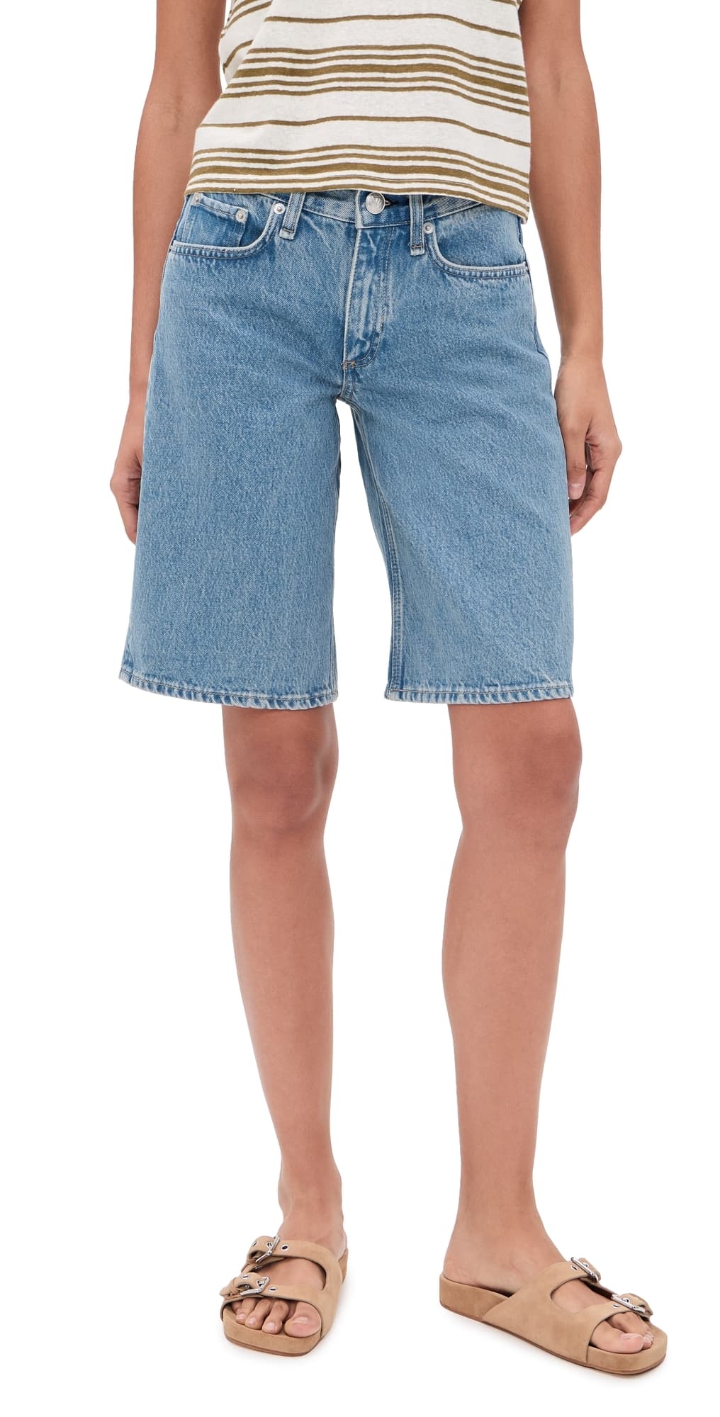 rag & bone Ariel Denim Shorts Everglade