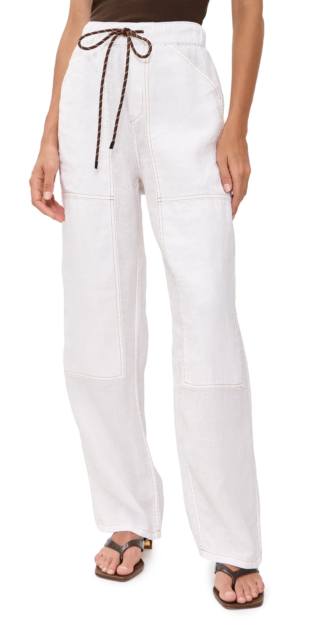 rag & bone Atlas Linen Pants White