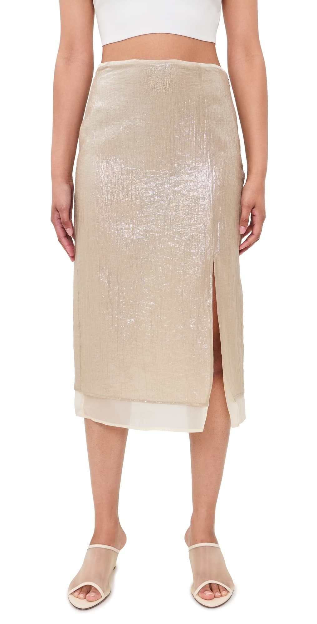 rag & bone Suki Combo Skirt Beige